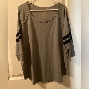 Terra & Sky Gray Top with Black Trim